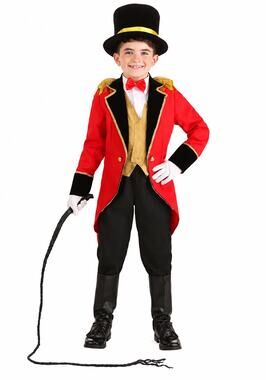 HalloweenCostumes.com Kids Ringmaster Circus Costume Coat Hat Small size 6